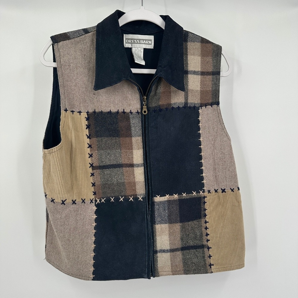 Womens Cottagecore Patchwork Vest Sz L Boho Earthy Artsy Eclectic Indie Academia